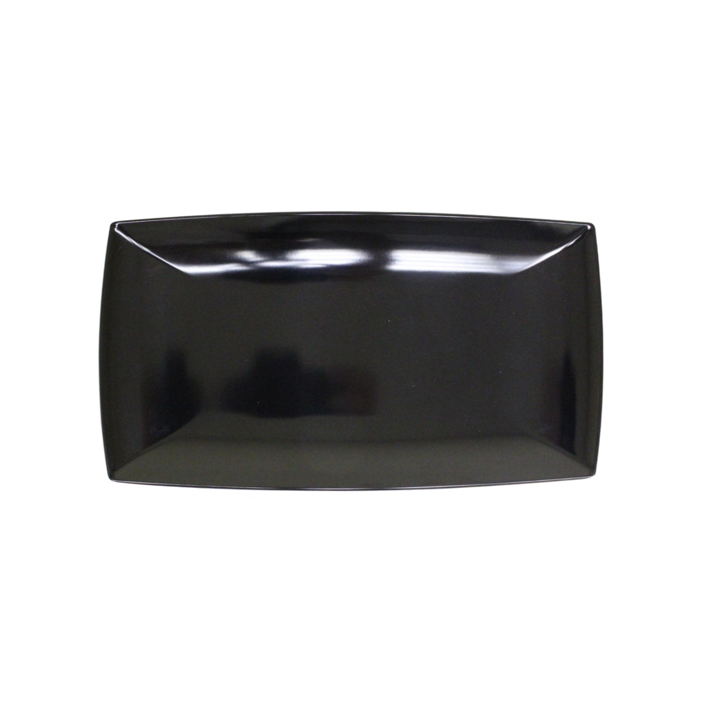 Thunder Group 49136BK Classic Black 13" x 6 1/2" Rectangular Melamine Tray - 12/Pack