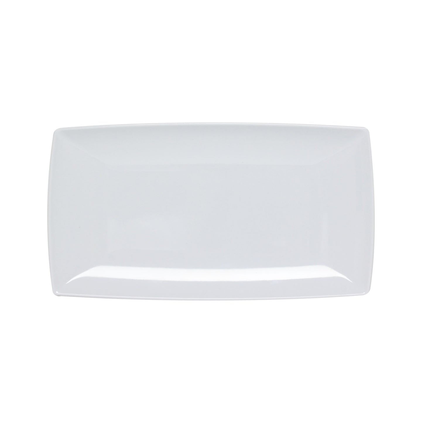 Thunder Group 49168WT Classic White 16 1/8" x 8" Rectangular Melamine Tray - 12/Pack