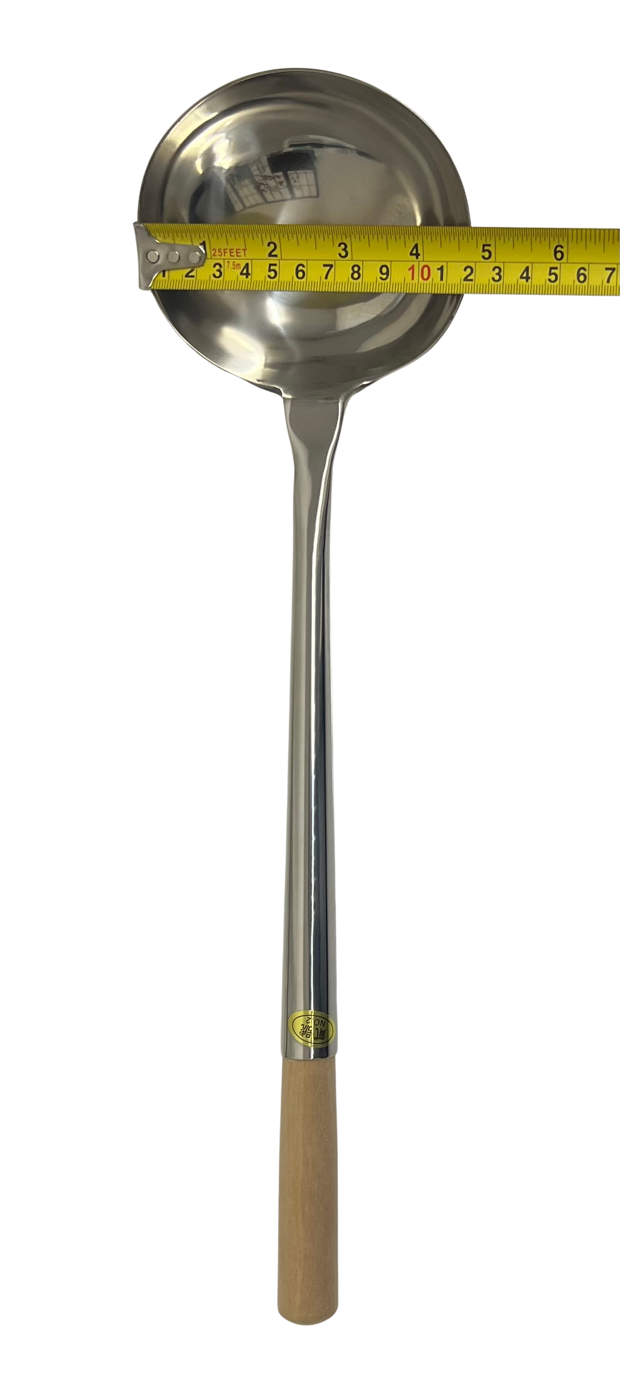 PO WAH Chinese Wok Ladle with Wooden Handle, Stainless Steel