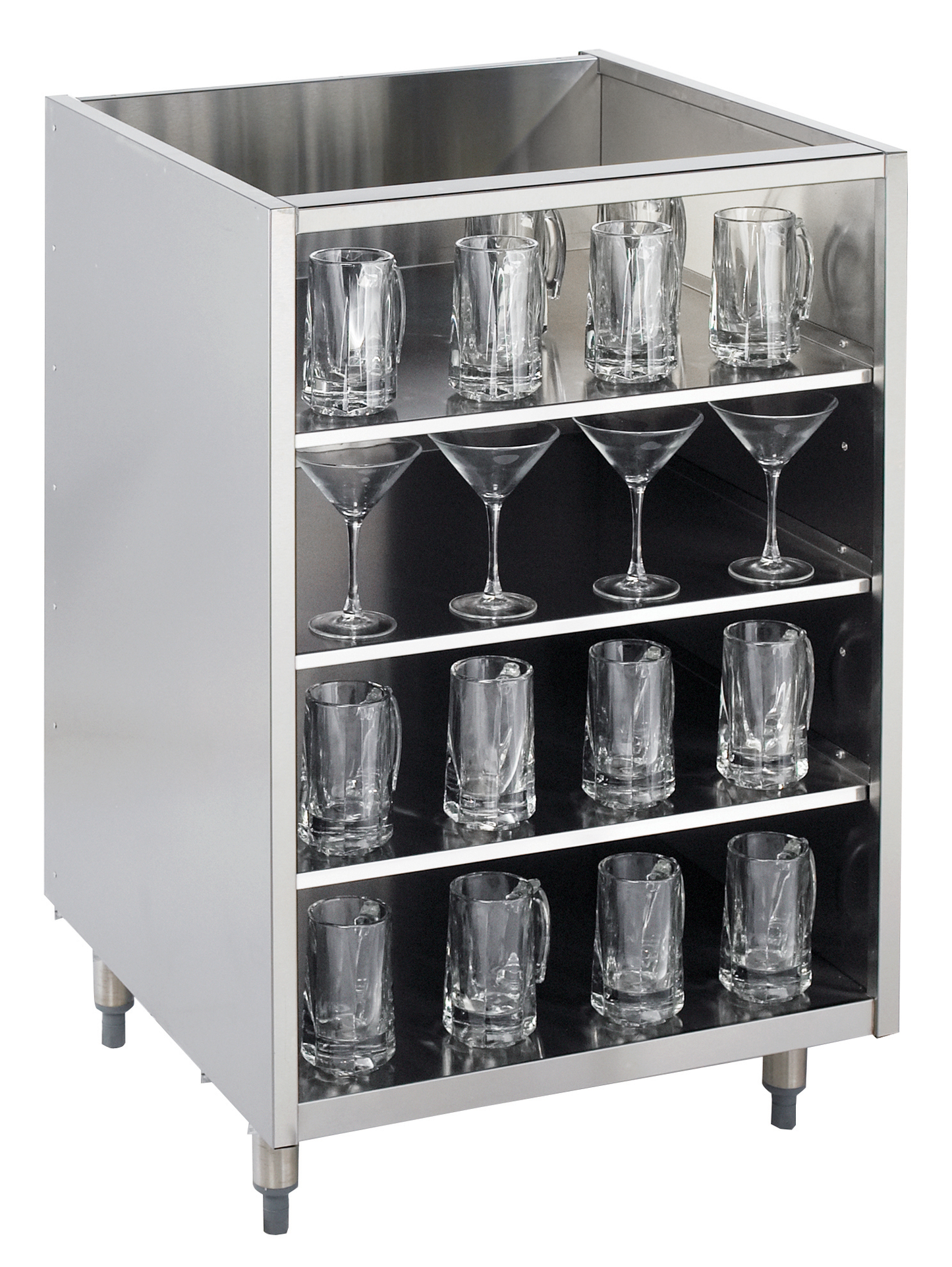 Krowne KR-G18 18" Backbar Glass Storage Cabinet w/ 3 Shelves, 24" D
