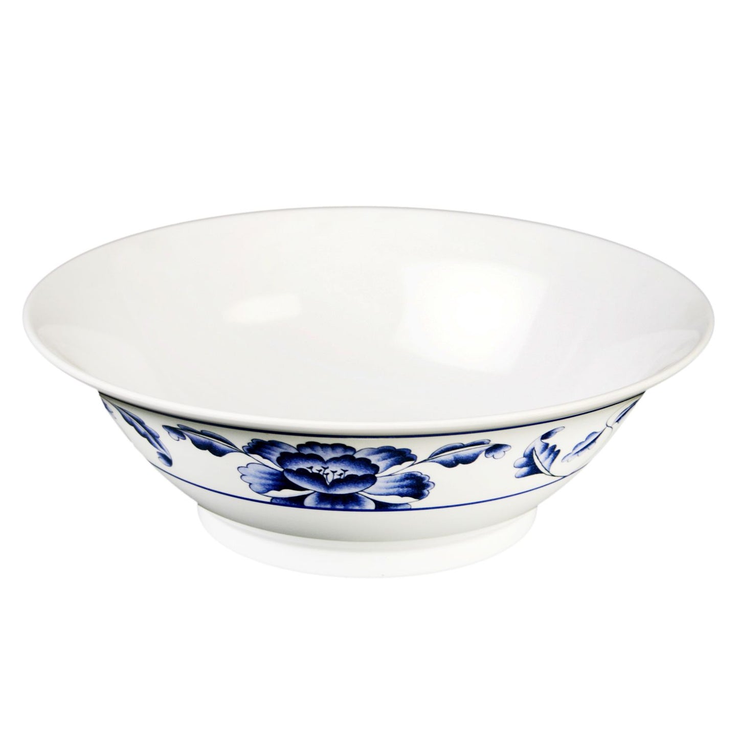 Thunder Group 5008TB 35 oz Round Lotus Special Bowl - Melamine, White/Blue