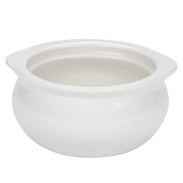 CAC OC-12-P European White 12 oz. Onion Soup Crock / Bowl - 24/Case