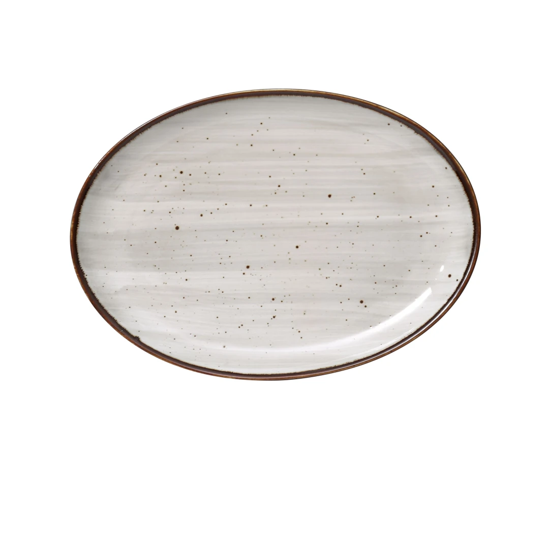 Yanco LY-2112 Lyon Platter 12"L X 8-1/4"W X 1-1/4"H Oval