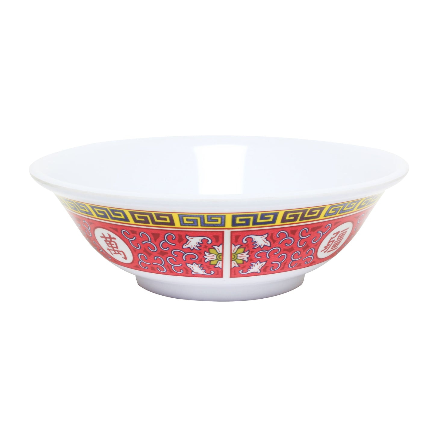 Thunder Group 5070TR 36 oz Round Melamine Bowl, Red/White