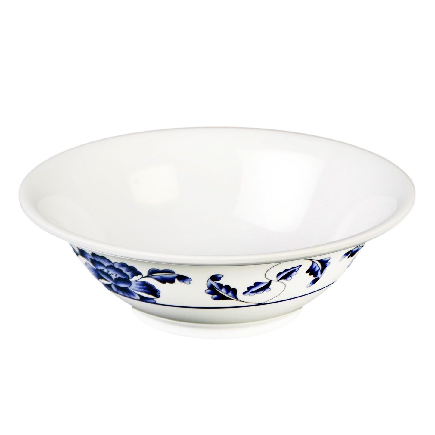 Thunder Group 5108TB 34 oz Round Melamine Bowl, White/Blue