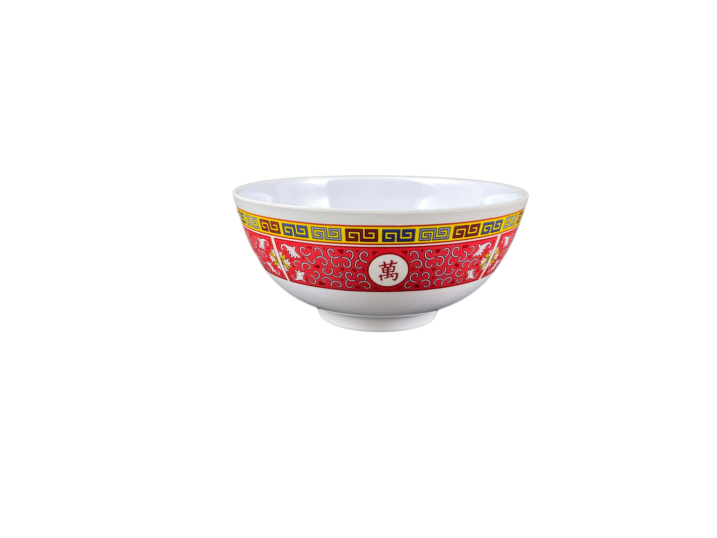 Thunder Group 5207TR 39 oz Melamine Rice Bowl, Red/White