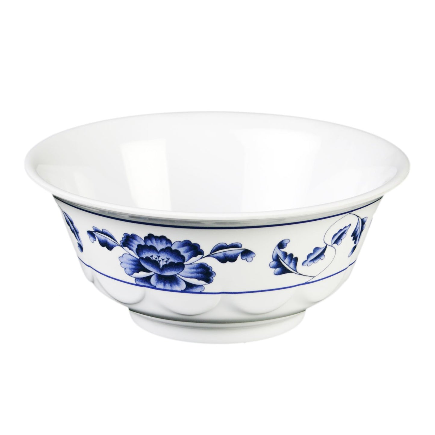 Thunder Group 5265TB 25 oz Round Melamine Bowl, White/Blue