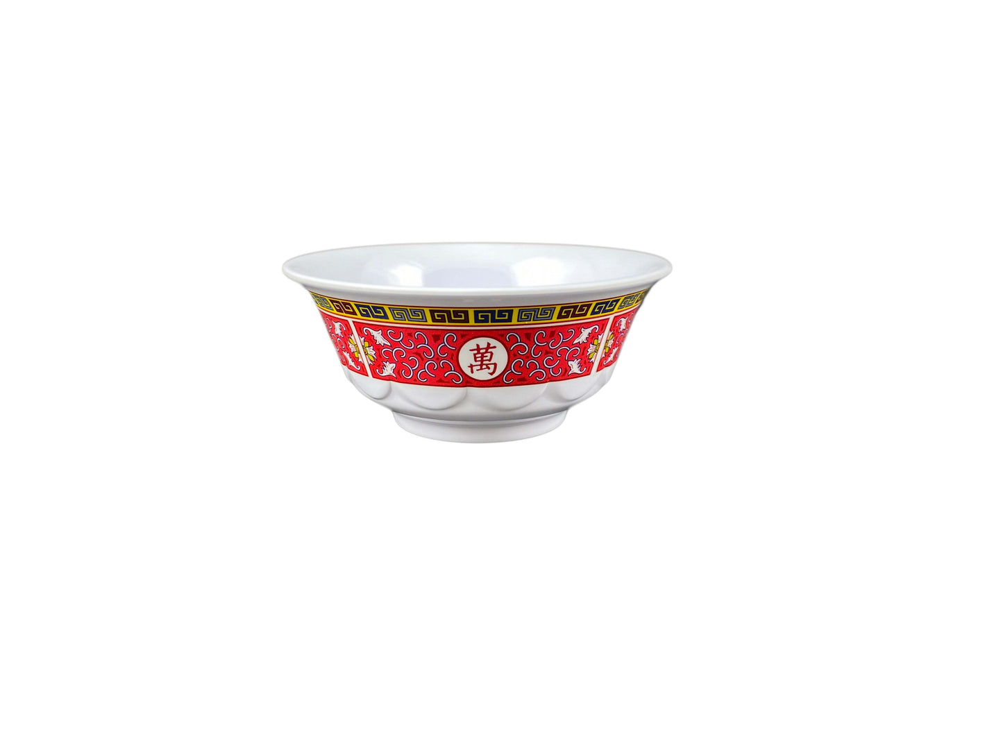 Thunder Group 5265TR 25 oz Round Melamine Bowl, Red/White