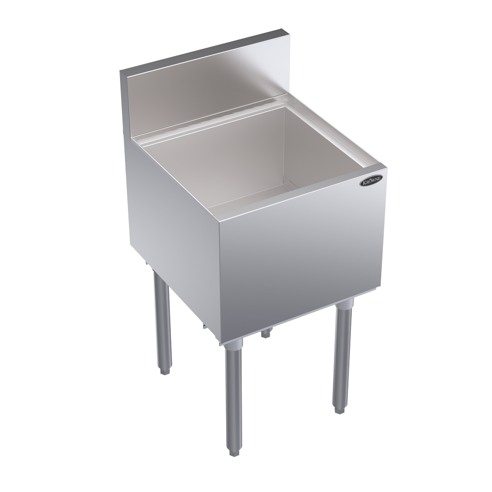 KROWNE KR19-18 Underbar Cocktail Station with 55 lb Ice Bin, Stainless Steel, 18 inch W x 19 inch D