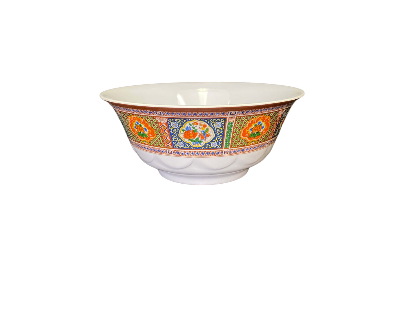 Thunder Group 5285TP Peacock 1.66 qt. Round Melamine Scalloped Bowl - 12/Case