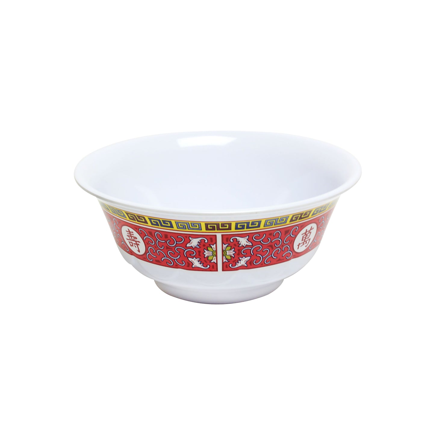 Thunder Group 5285TR 53 oz Round Melamine Bowl, Red/White