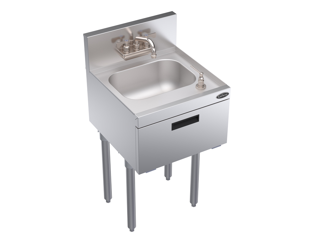 Krowne KR19-18ST Commercial Hand Sink w/ 14"L x 10"W x 7"D Bowl, Soap Dispenser