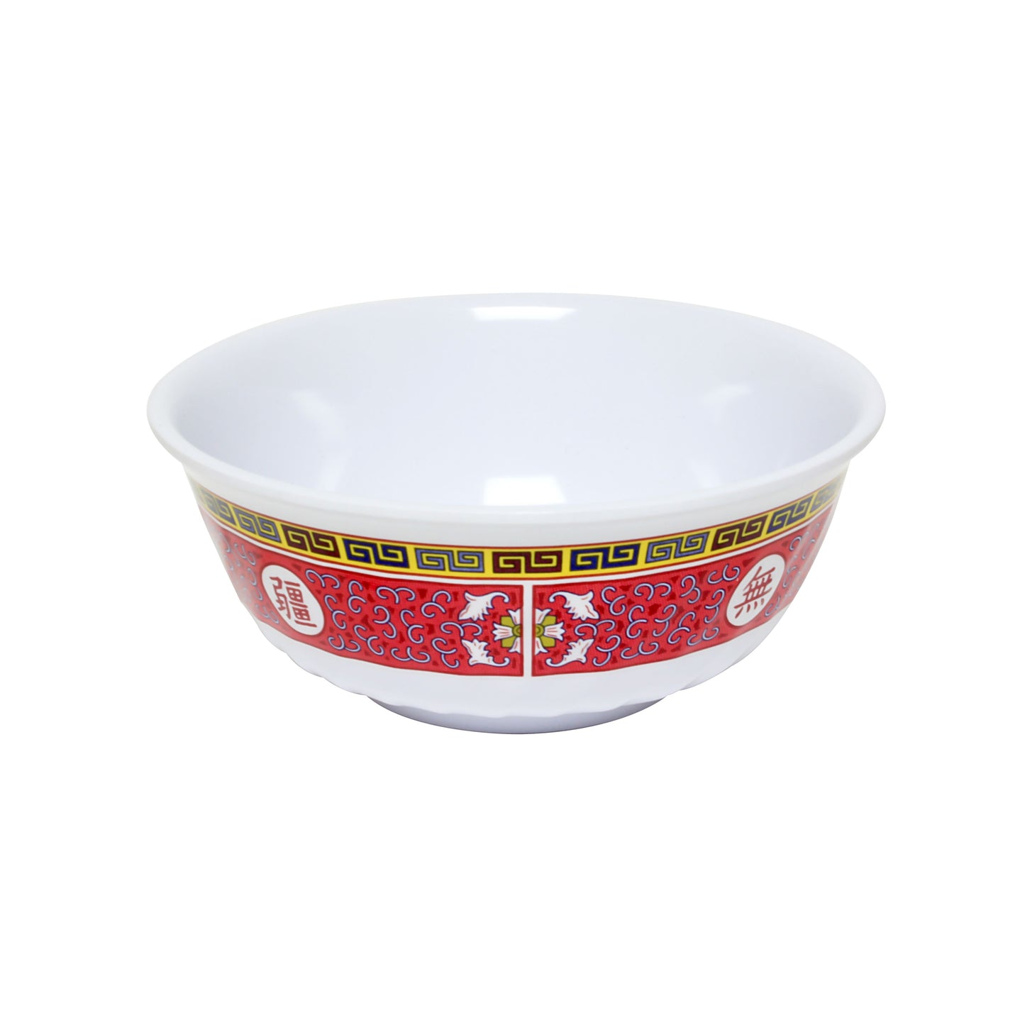 Thunder Group 5307TR 32 oz Round Melamine Bowl, Red/White