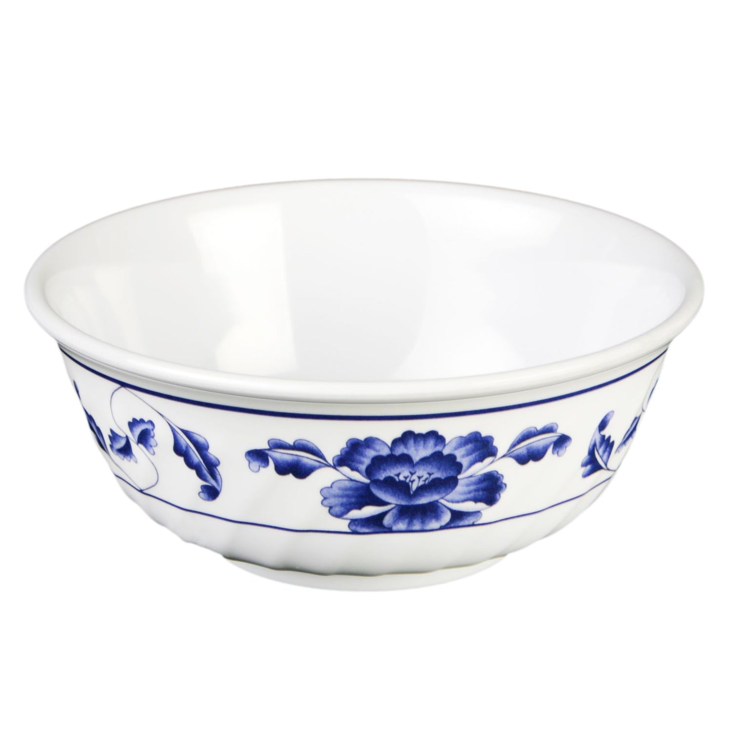 Thunder Group 5309TB 72 oz Round Melamine Bowl, White/Blue