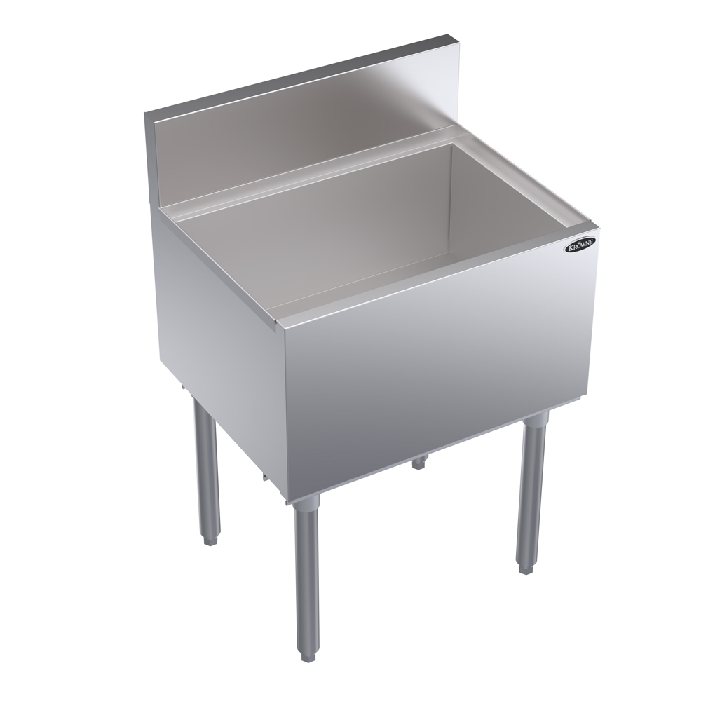 KROWNE KR19-24 Royal Series Cocktail Station with 74 lb Ice Bin, Stainless Steel, 24 inch W x 19 inch D