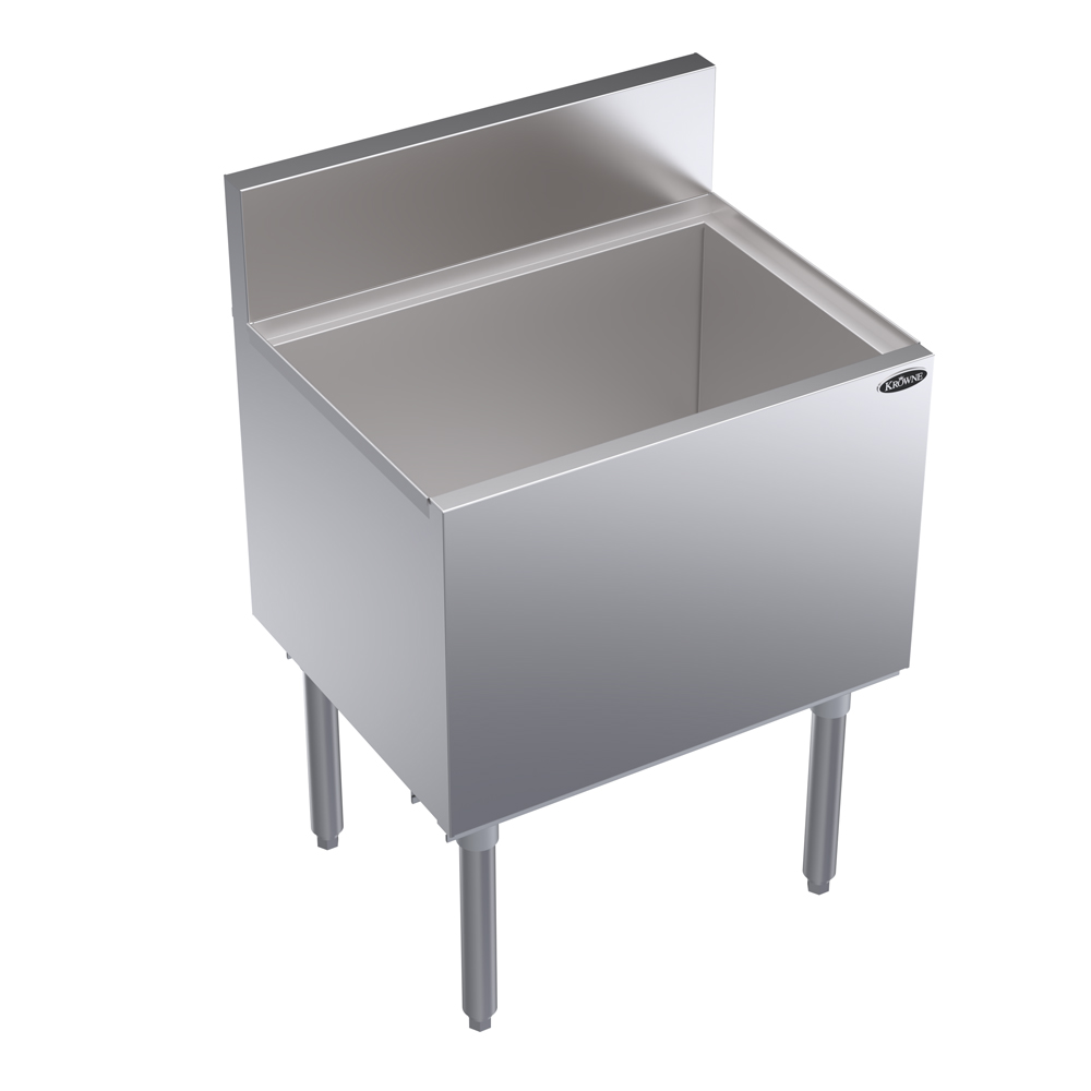 KROWNE KR19-24DP Royal Series Cocktail Station with 97 lb Ice Bin, Stainless Steel, 24 inch W x 19 inch D