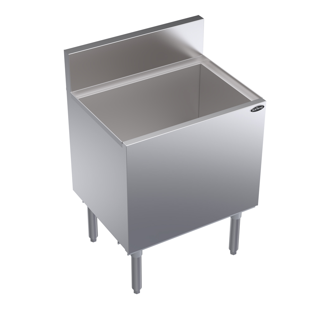 KROWNE KR19-24DP-10 Royal Series Cocktail Station with 97 lb Ice Bin, 10 Circuit Cold Plate, Stainless Steel, 24 inch W x 19 inch D