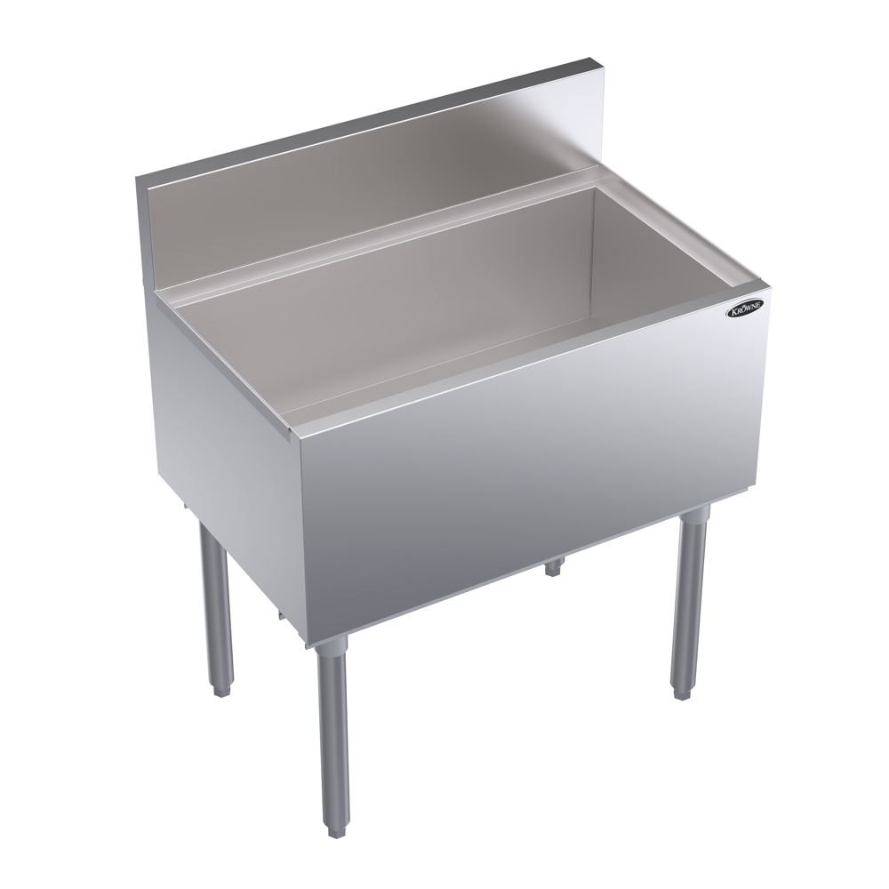 KROWNE KR19-30 Royal Series Cocktail Station with 92 lb Ice Bin, Stainless Steel, 30 inch W x 19 inch D