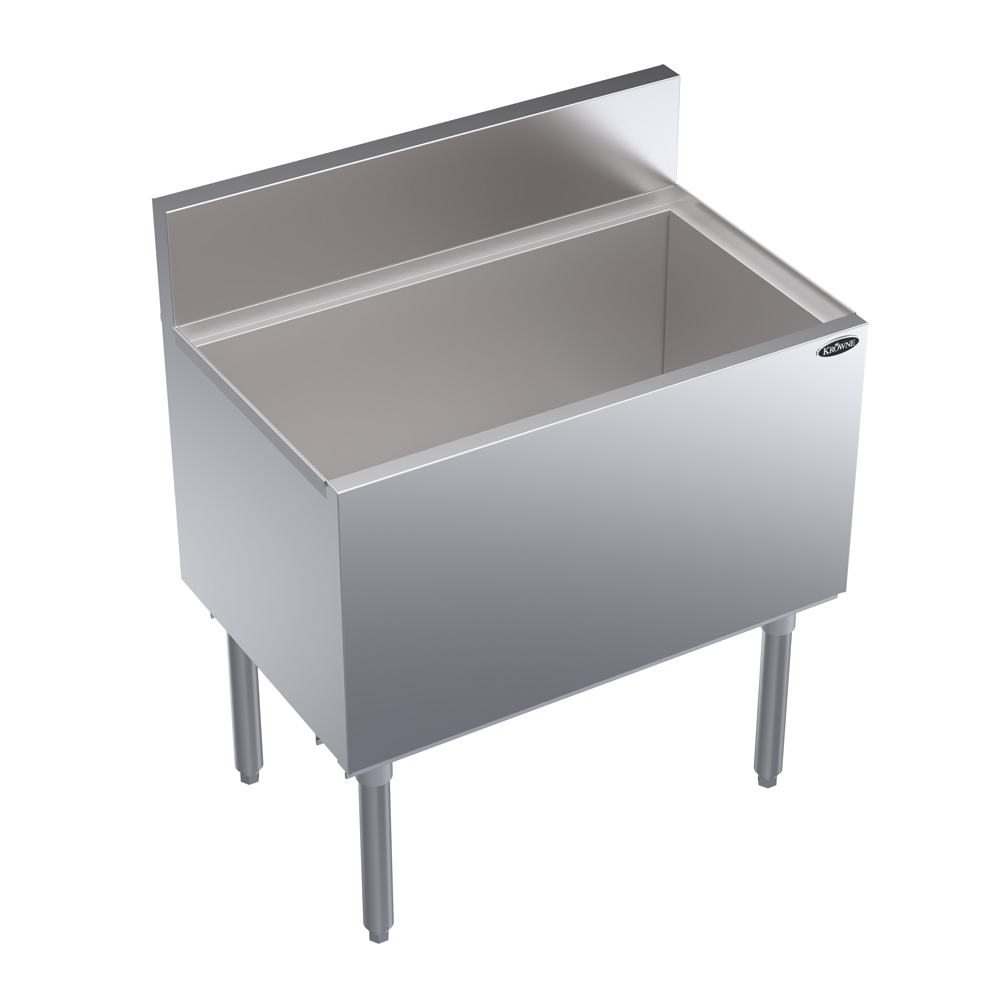 KROWNE KR19-30DP Royal Series Cocktail Station with 122 lb Ice Bin, Stainless Steel, 30 inch W x 19 inch D