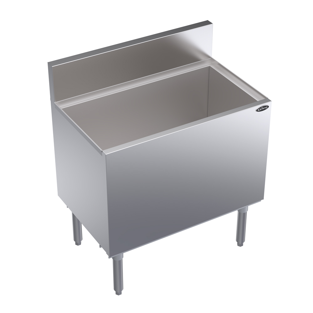 KROWNE KR19-30DP-10 Royal Series Cocktail Station with 122 lb Ice Bin, 10 Circuit Cold Plate, Stainless Steel, 30 inch W x 19 inch D
