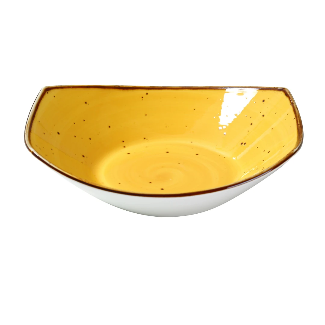Yanco LY-307YL Lyon Soup/Salad Plate 15 Oz. 7"L X 6-1/2"W X 2-1/4"H