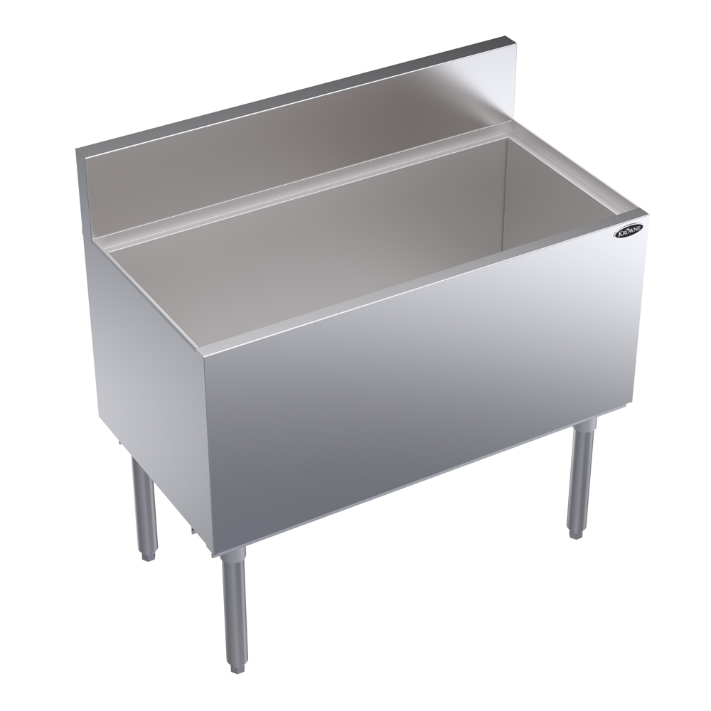 KROWNE KR19-36DP Royal Series Cocktail Station with 146 lb Ice Bin, Stainless Steel, 36 inch W x 19 inch D