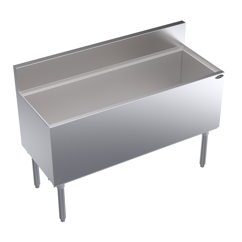 KROWNE KR19-48DP Royal Series Cocktail Station with 194 lb Ice Bin, Stainless Steel, 48 inch W x 19 inch D