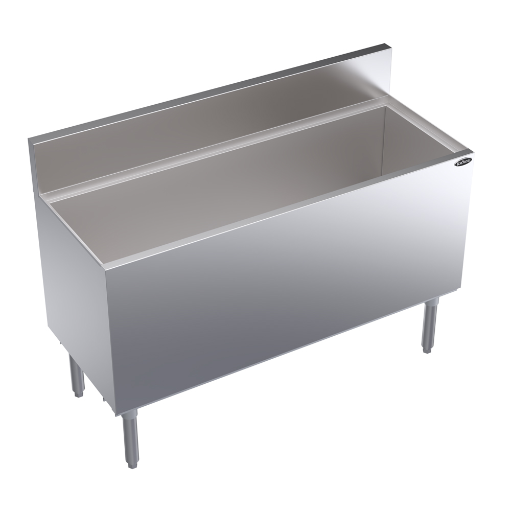KROWNE KR19-48DP-10 Royal Series Cocktail Station with 194 lb Ice Bin, 10 Circuit Cold Plate, Stainless Steel, 48 inch W x 19 inch D