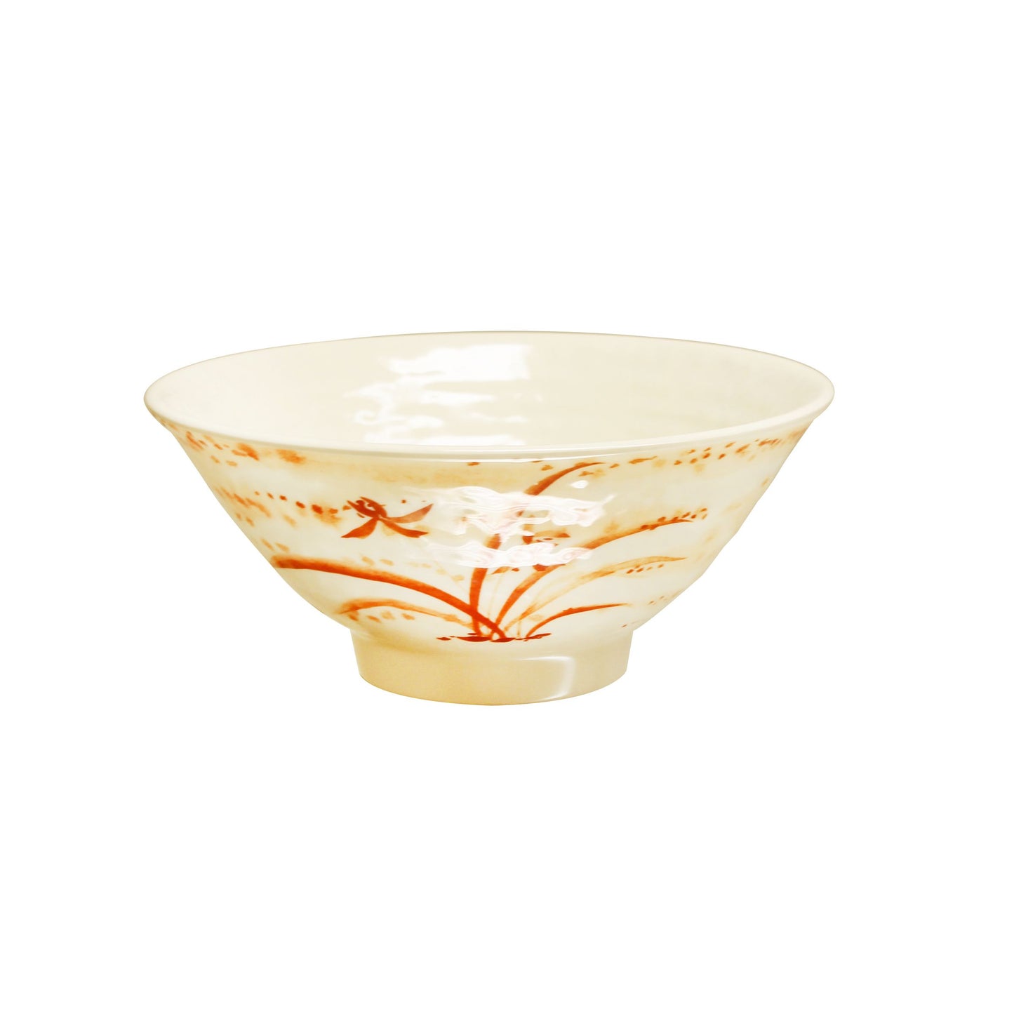 Thunder Group 5705 Gold Orchid 11 oz. Round Melamine Rice Bowl - 12/Case