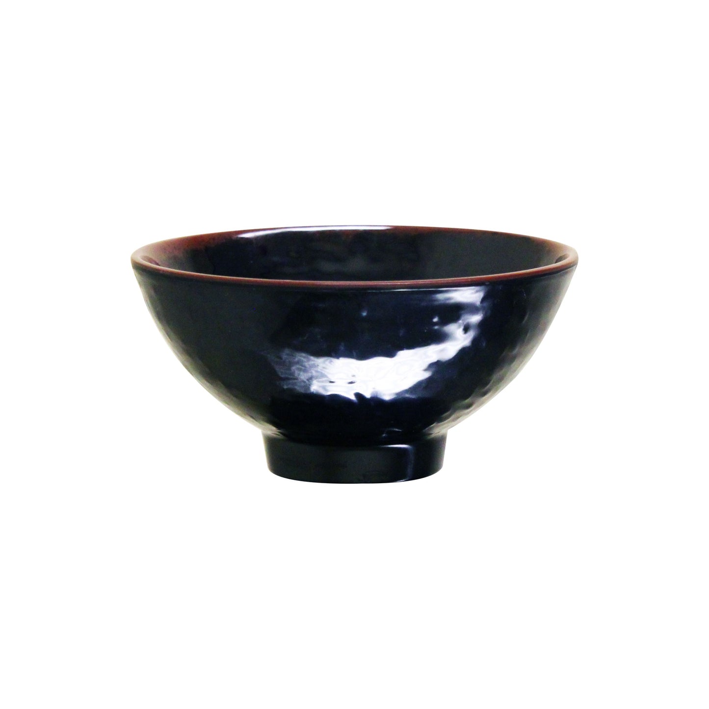 Thunder Group 5705TM Tenmoku Black 11 oz. Round Melamine Rice Bowl - 12/Case