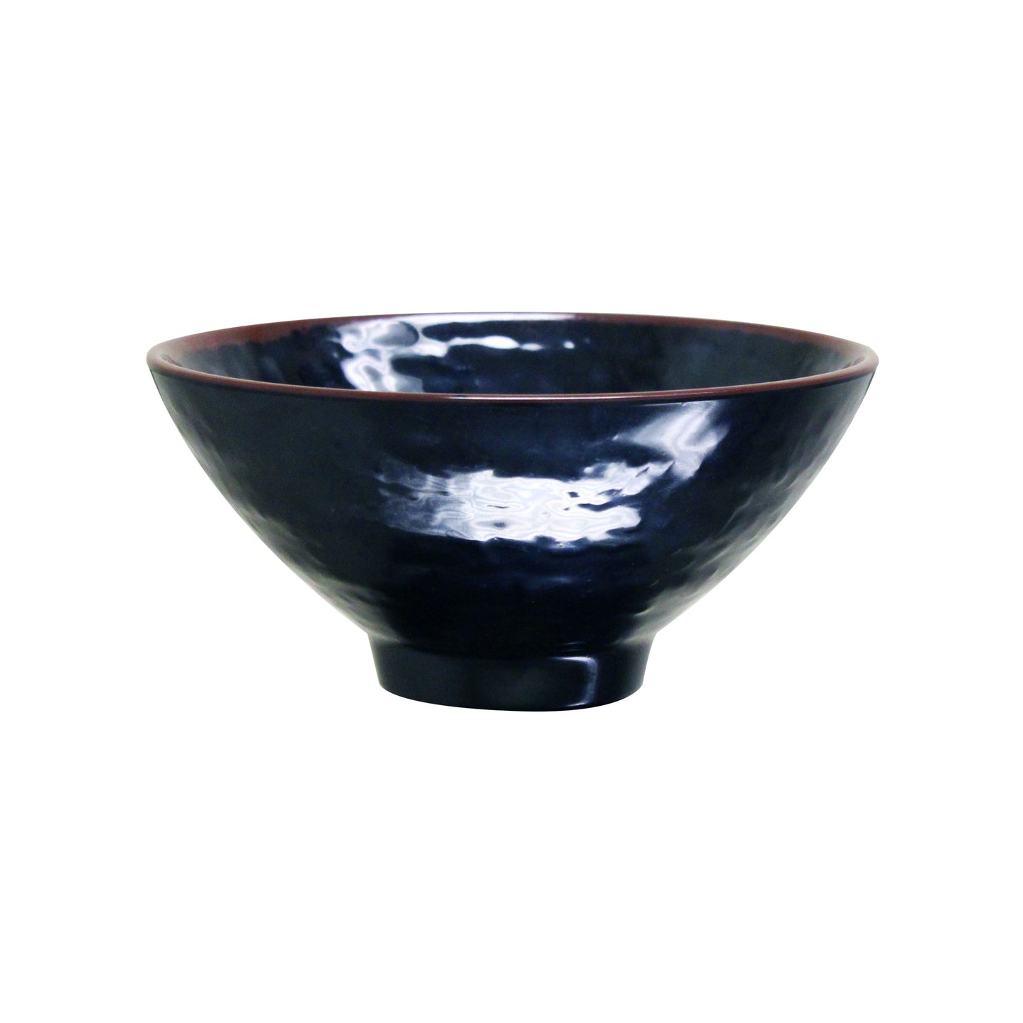 Thunder Group 5706TM Tenmoku Black 16 oz. Round Melamine Soup Bowl - 12/Pack