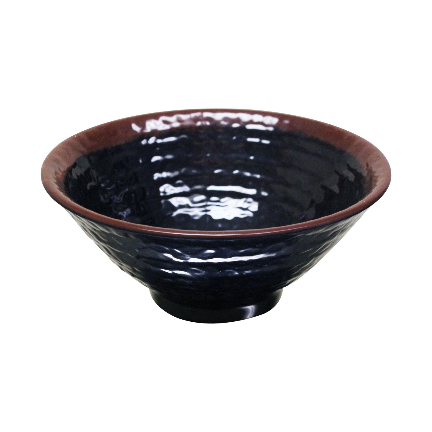 Thunder Group 5707TM Tenmoku Black 30 oz. Round Melamine Soup Bowl - 12/Case