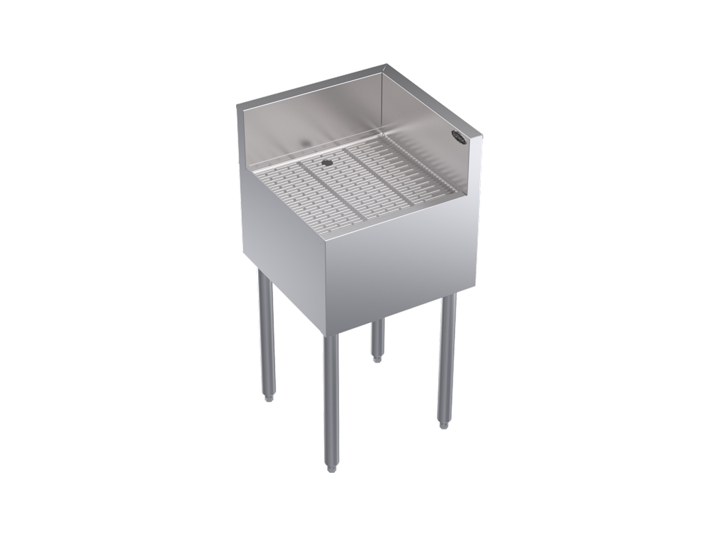 KROWNE KR19-C18R Under Bar Freestanding Corner Drainboard, Right End Return, 18 inch W x 19 inch D