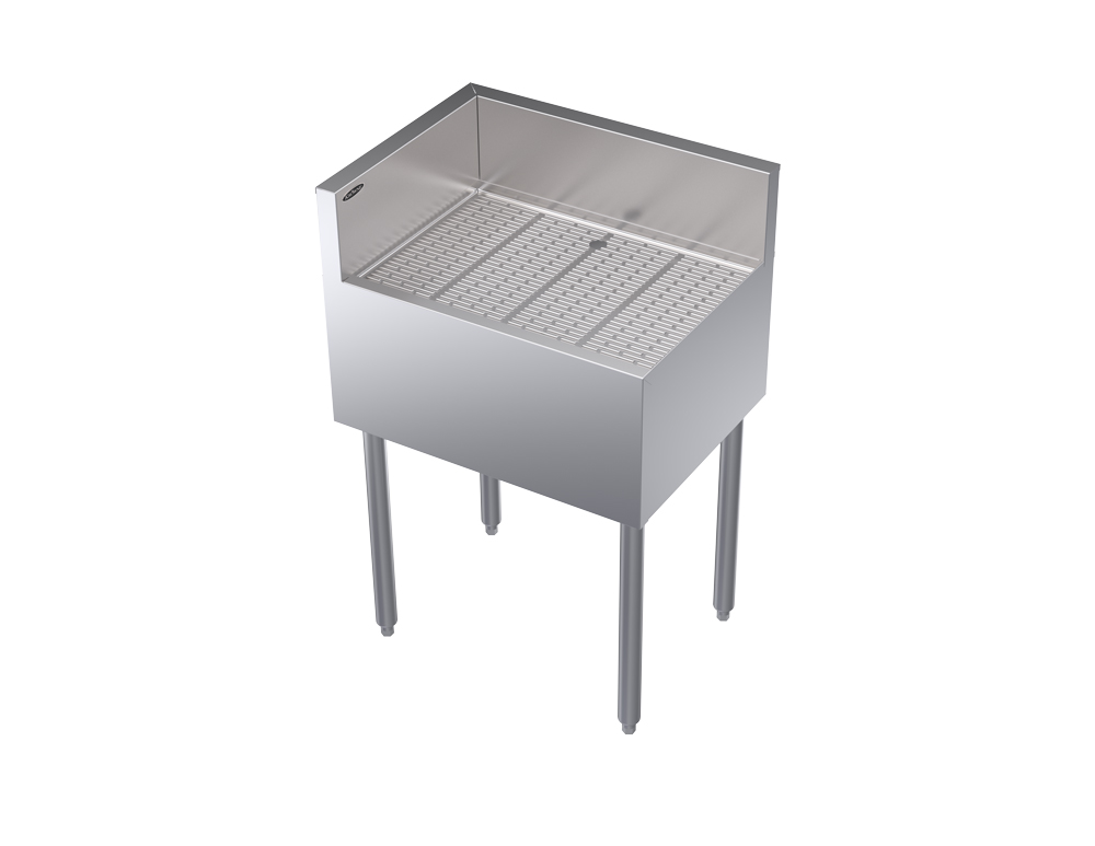 KROWNE KR19-C24L Under Bar Freestanding Corner Drainboard, Left End Return, 24 inch W x 19 inch D