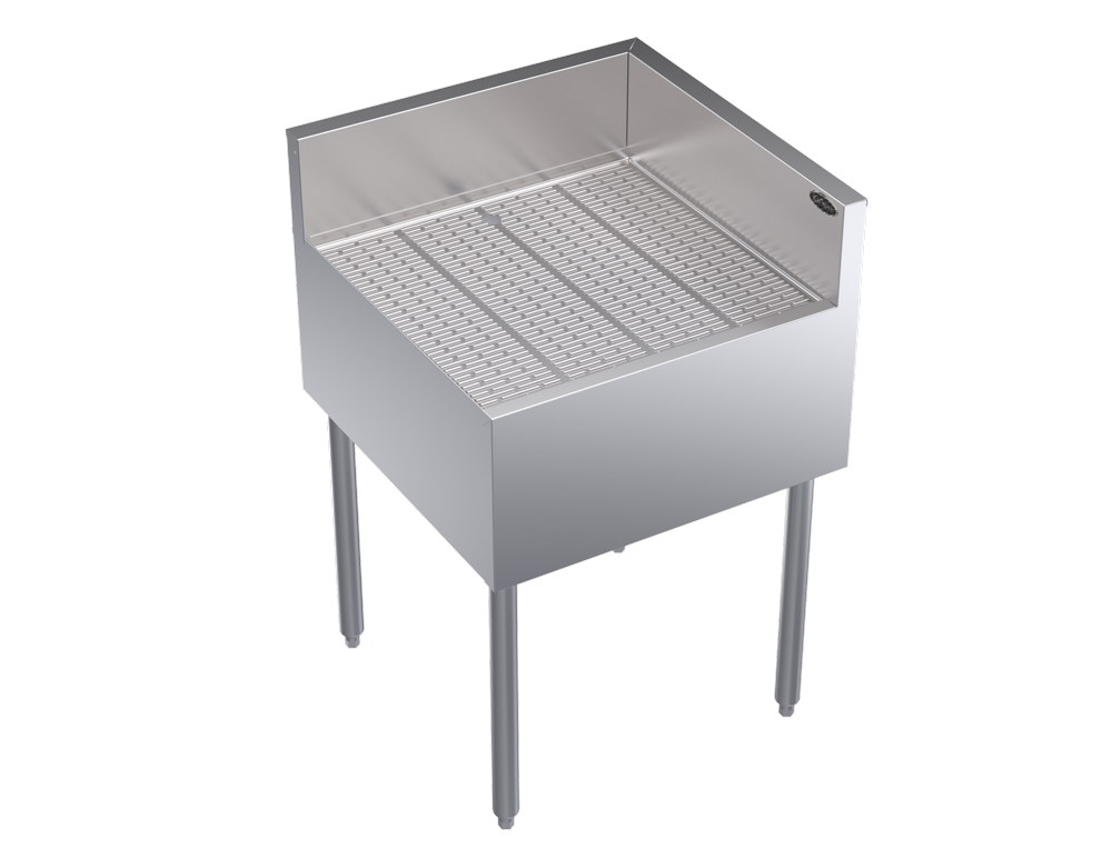 KROWNE KR19-C24R Under Bar Freestanding Corner Drainboard, Right End Return, 24 inch W x 19 inch D