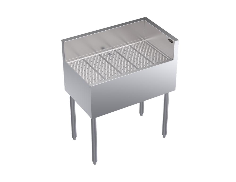 KROWNE KR19-C30R Under Bar Freestanding Corner Drainboard, Right End Return, 30 inch W x 19 inch D