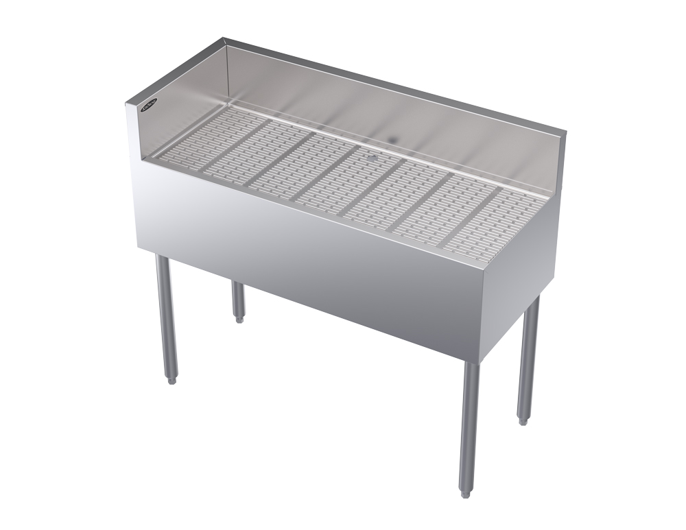 KROWNE KR19-C42L Under Bar Freestanding Corner Drainboard, Left end Return, 42 inch W x 19 inch D