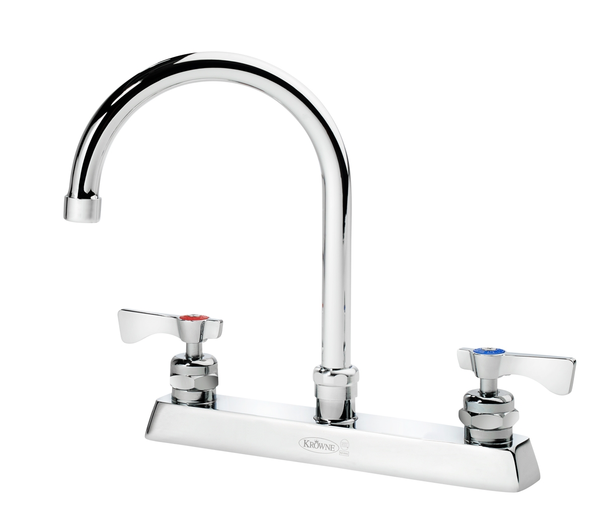 Krowne 15-501L Deck Mount Faucet - 6" Gooseneck Spout, 8" Centers