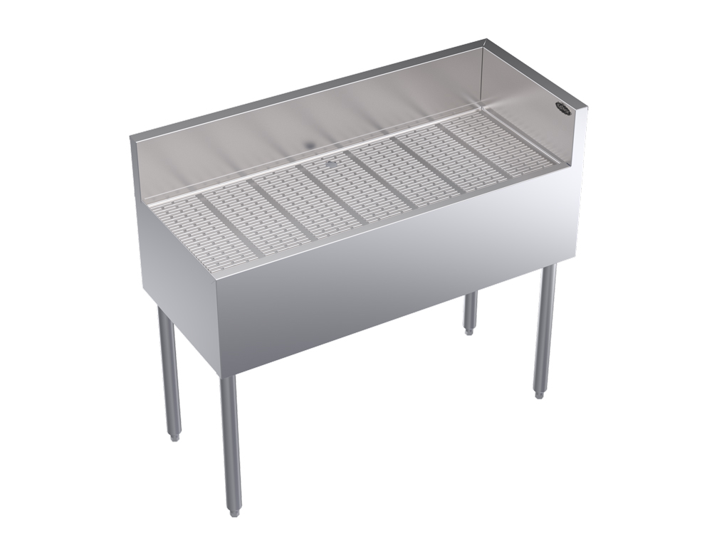 KROWNE KR19-C42R Under Bar Freestanding Corner Drainboard, Right End Return, 42 inch W x 19 inch D