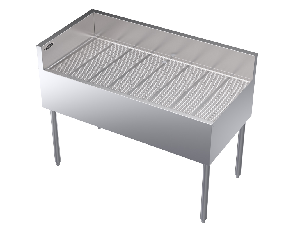 KROWNE KR19-C48L Under Bar Freestanding Corner Drainboard, Left End Return, 48 inch W x 19 inch D