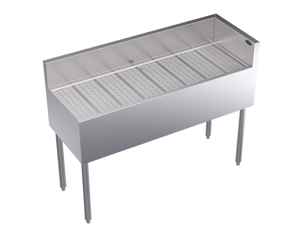 KROWNE KR19-C48R Under Bar Freestanding Corner Drainboard, Right End Return, 48 inch W x 19 inch D
