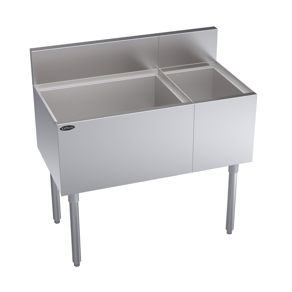 KROWNE KR19-M36L-10 Royal Series Cocktail Station with 74 lbs Ice Bin, Stainless Steel, 36 inch W x 19 inch D