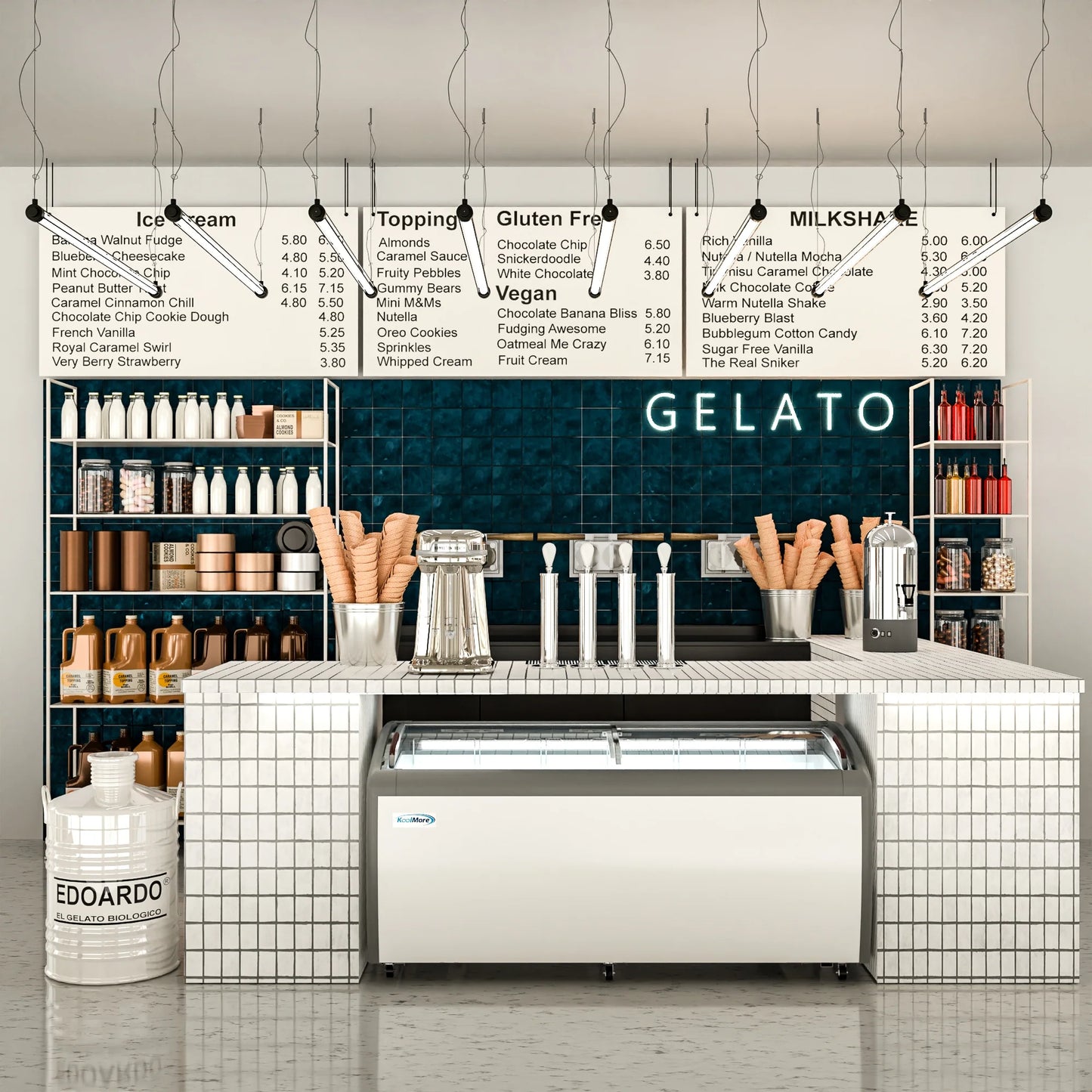 Koolmore MCF-20C 40 In. Commercial Display Ice Cream Freezer - 20 Cu Ft.