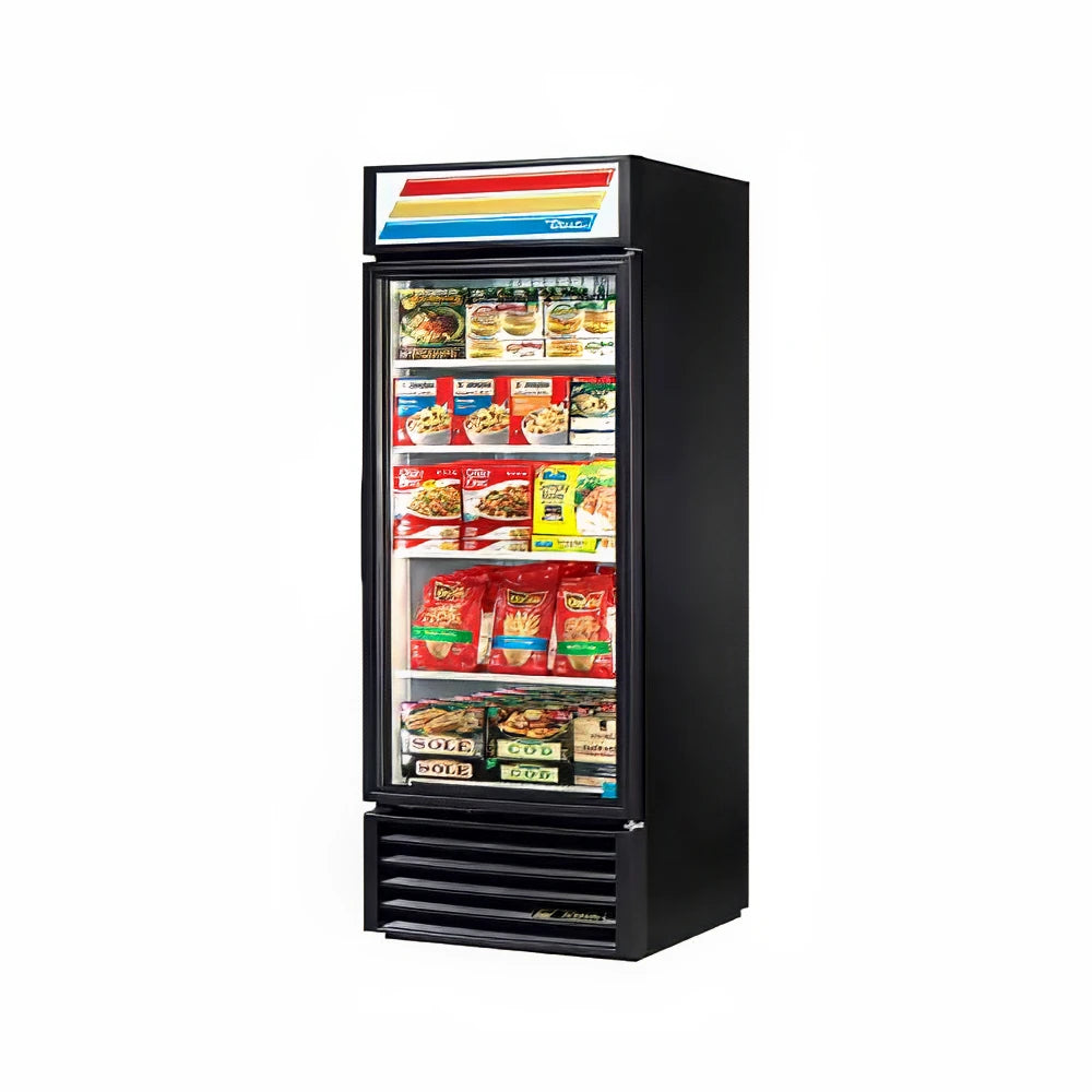 True GDM-26F-HC~TSL01 BLK/LH 30" One Section Display Freezer w/ Swing Door - Bottom Mount Compressor, Black, 115v