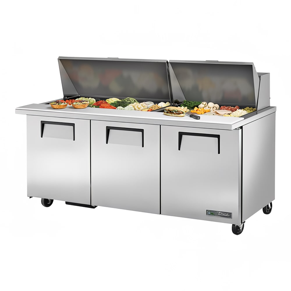 Prep Table 3 Door 72" True TSSU-72-30M-B-ST-HC