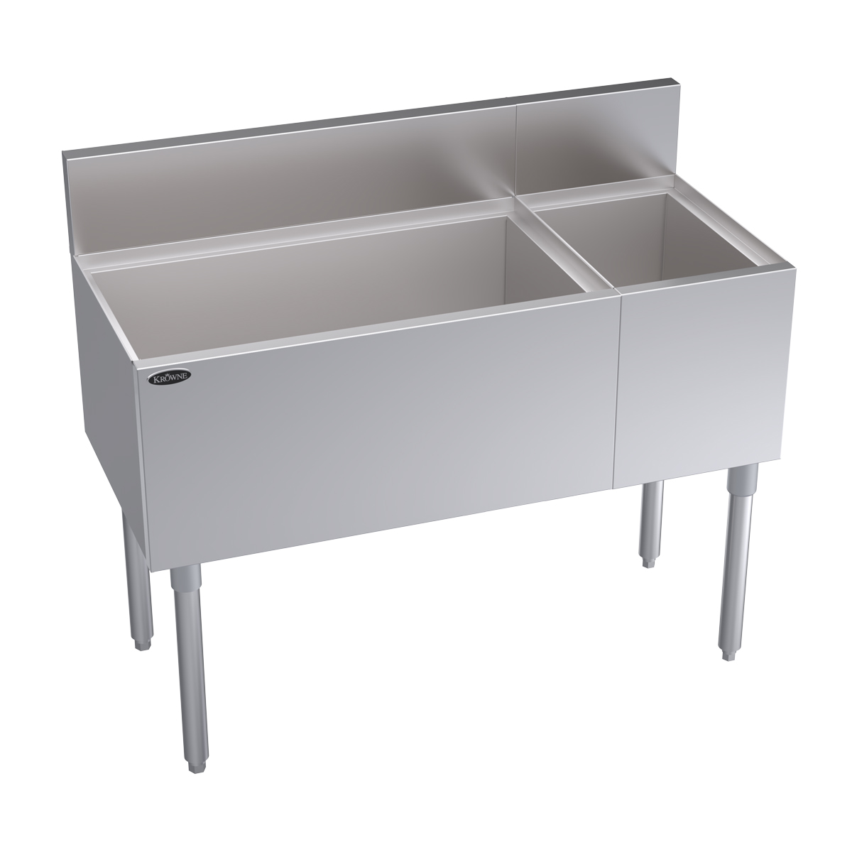 KROWNE KR19-M42L Royal Series Cocktail Station with 92 lbs Ice Bin, Stainless Steel, 42 inch W x 19 inch D