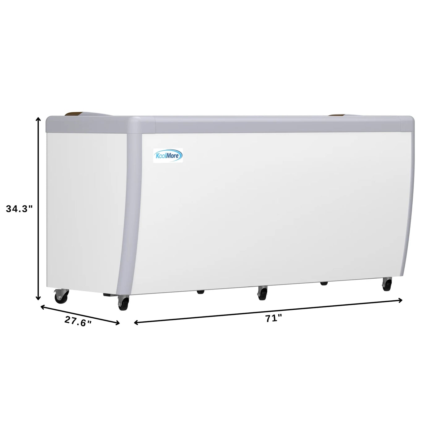 Koolmore KM-GDC-71SD 70 In. Commercial 14-Pan Gelato Ice Cream Dipping Cabinet Display Freezer With Sliding Glass Door- 20 Cu Ft.