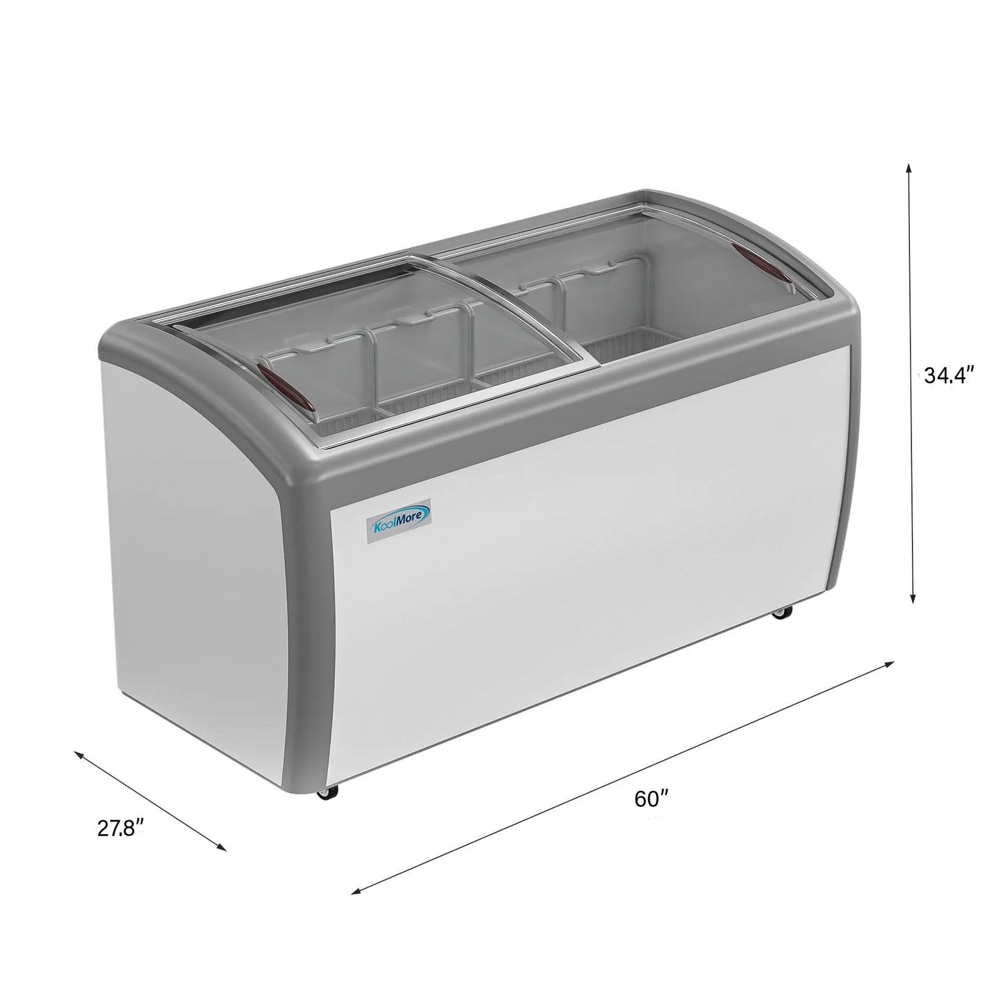 Koolmore MCF-16C 60 In. Commercial Display Ice Cream Freezer - 16 Cu Ft.
