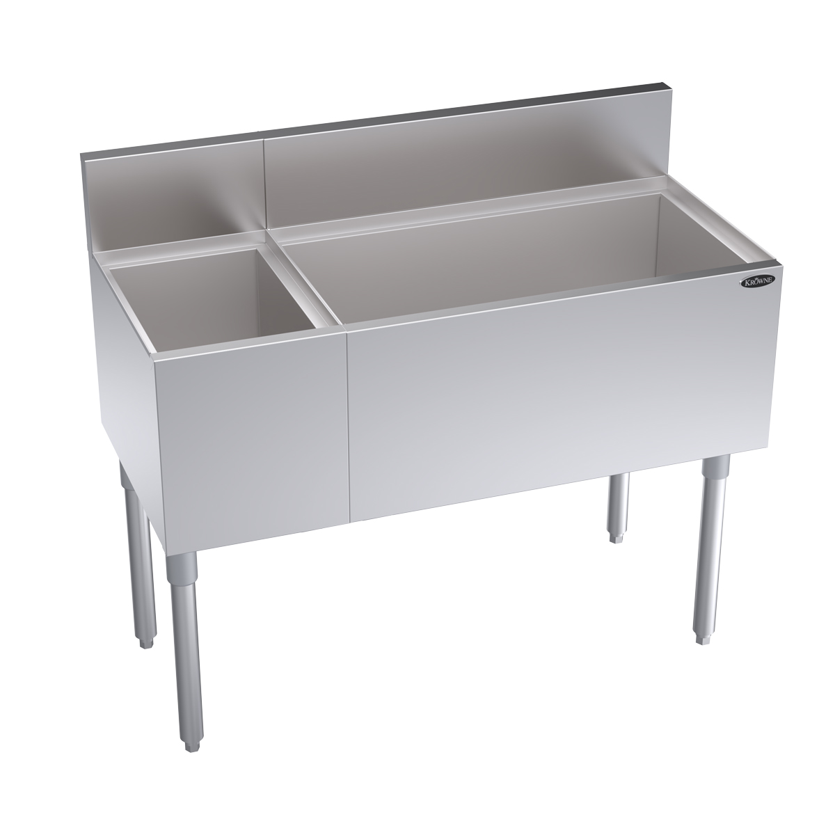 KROWNE KR19-M42R-10 Royal Series Cocktail Station with 92 lbs Ice Bin, Stainless Steel, 42 inch W x 19 inch D