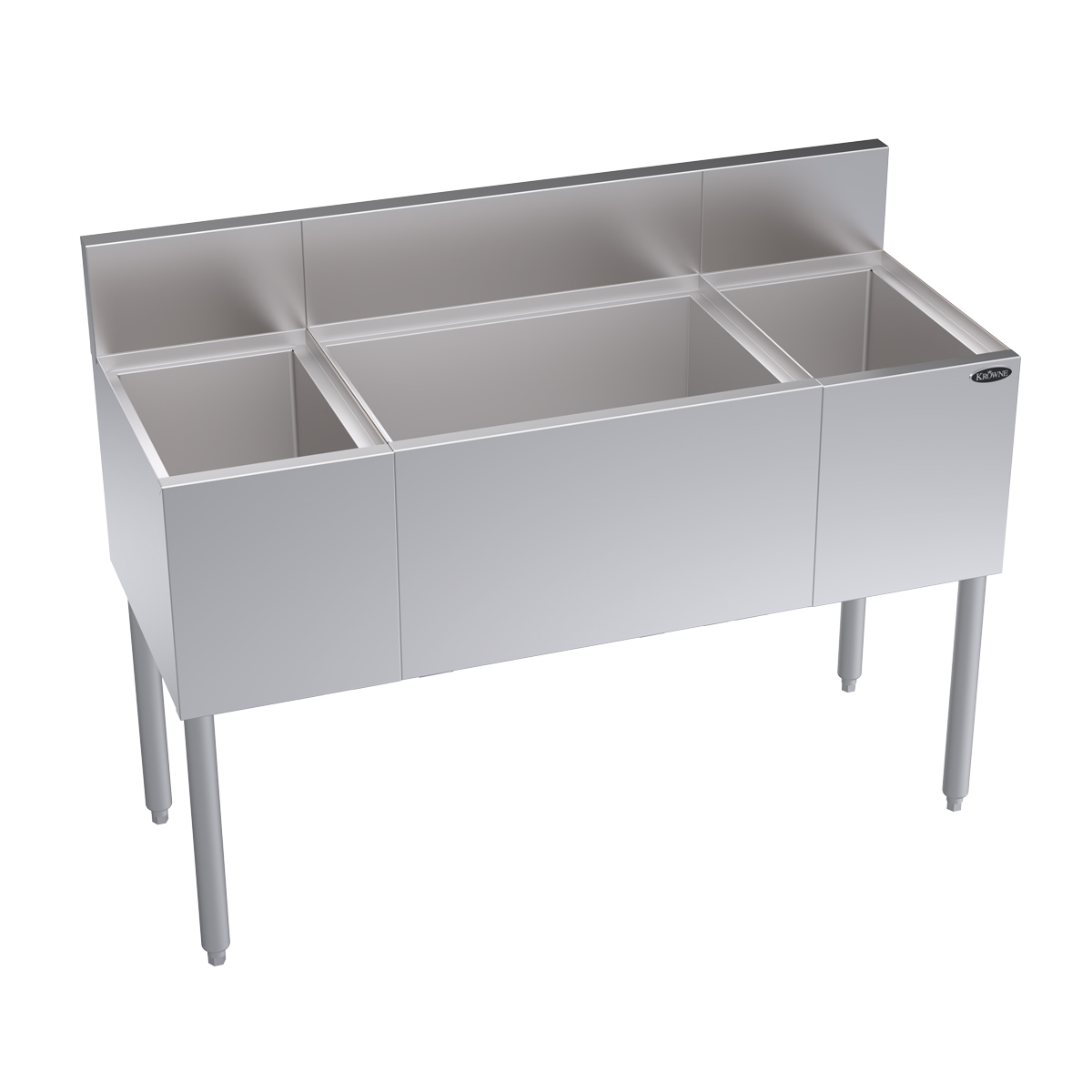 KROWNE KR19-M48C Royal Series Cocktail Station with 74 lbs Ice Bin, Stainless Steel, 48 inch W x 19 inch D